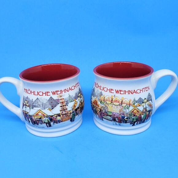 MOHABA GmbH + Co. Set Of 2 Frohliche Weihnachten Christmas Mugs Unused - Picture 1 of 14